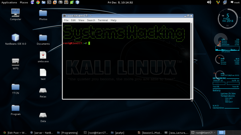 Các lệnh cơ bản hay dùng trong kali linux