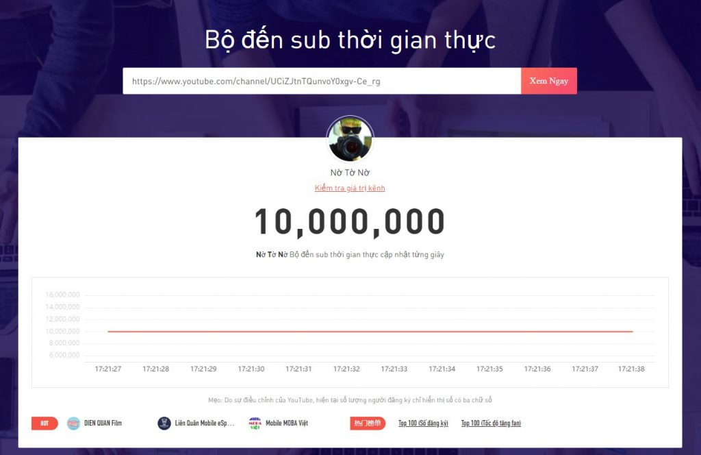 Nờ Tờ Nờ - Nguyễn Thành Nam chính thức đạt 10 triệu người đăng ký trên Youtube