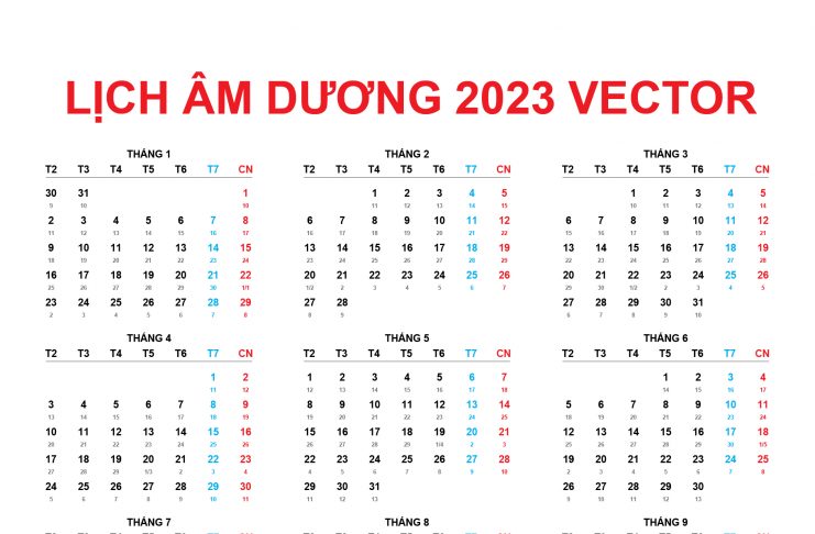 Lịch 2023 âm Dương Vector Chỉnh Sửa được Nội Dung   Thư Viện Tin Học (2)
