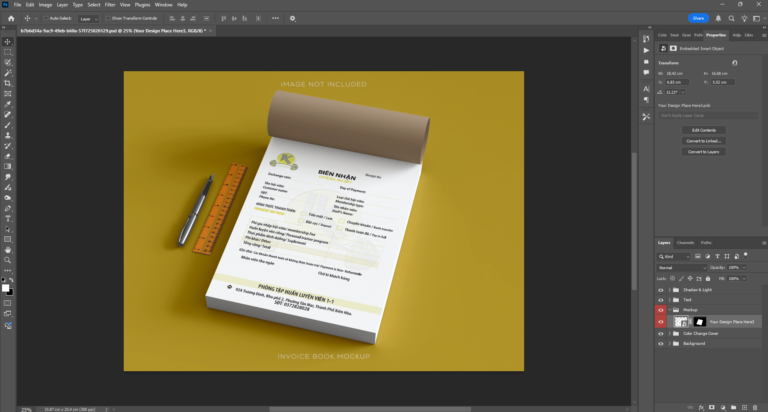 Invoice Mockup Free – Mockup cuốn hóa đơn bán lẻ